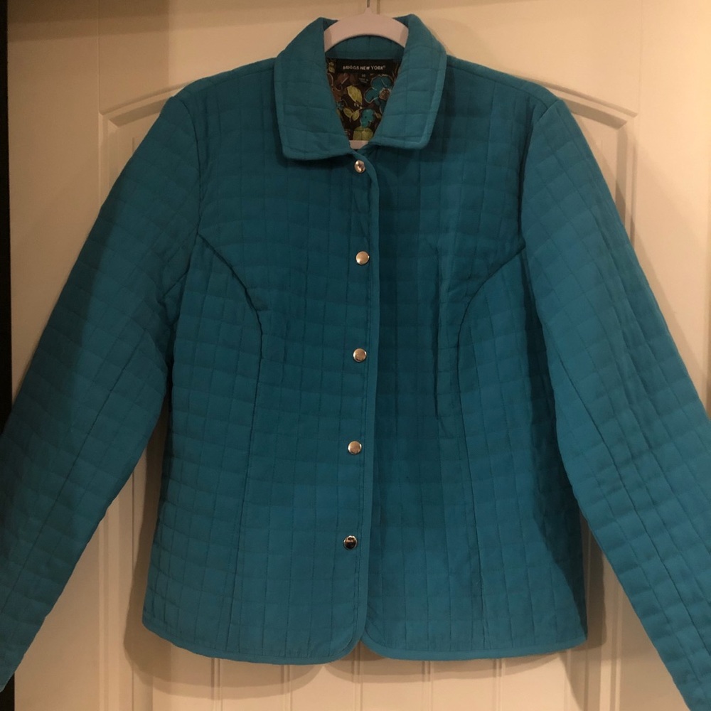 Briggs New York Blue Quilted Jacket Size 14